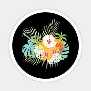 Tropical hibiscus & pineapple Magnet